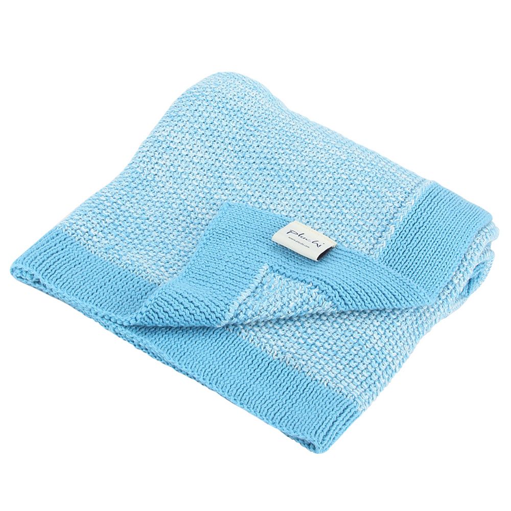 Pluchi - Noah Mini Blanket with Elephant Toy - Blue