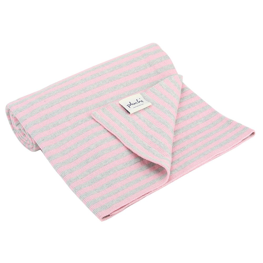 Pluchi - Zoey Skinny Blanket with Bear Toy - Pink