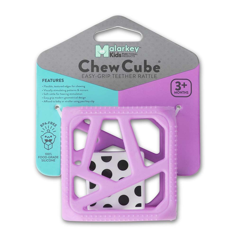 Chew Cube - Easy-Grip Teether Rattle - Purple