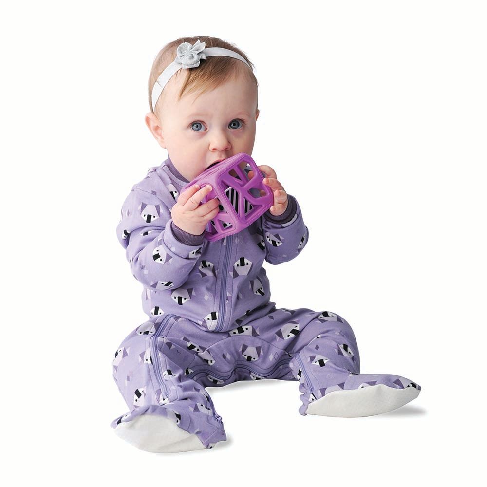 Chew Cube - Easy-Grip Teether Rattle - Purple