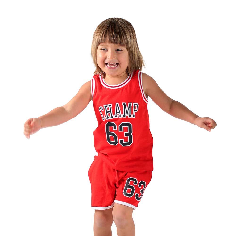 Aiko - Kids Sporty T-Shirt & Shorts - Red