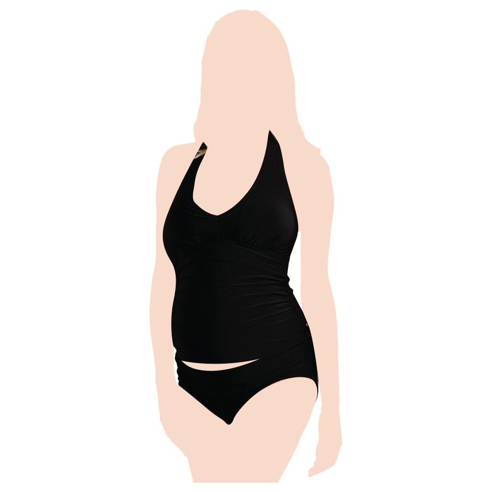 Carriwell - Tankini Halter Neck Maternity Swimsuit - Black