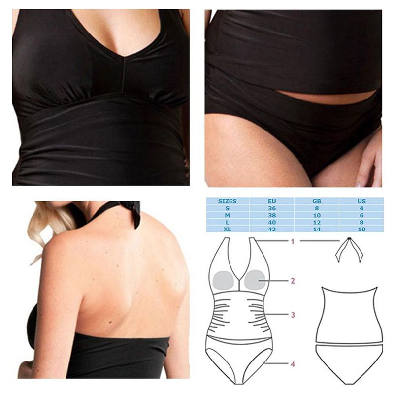 Carriwell - Tankini Halter Neck Maternity Swimsuit - Black