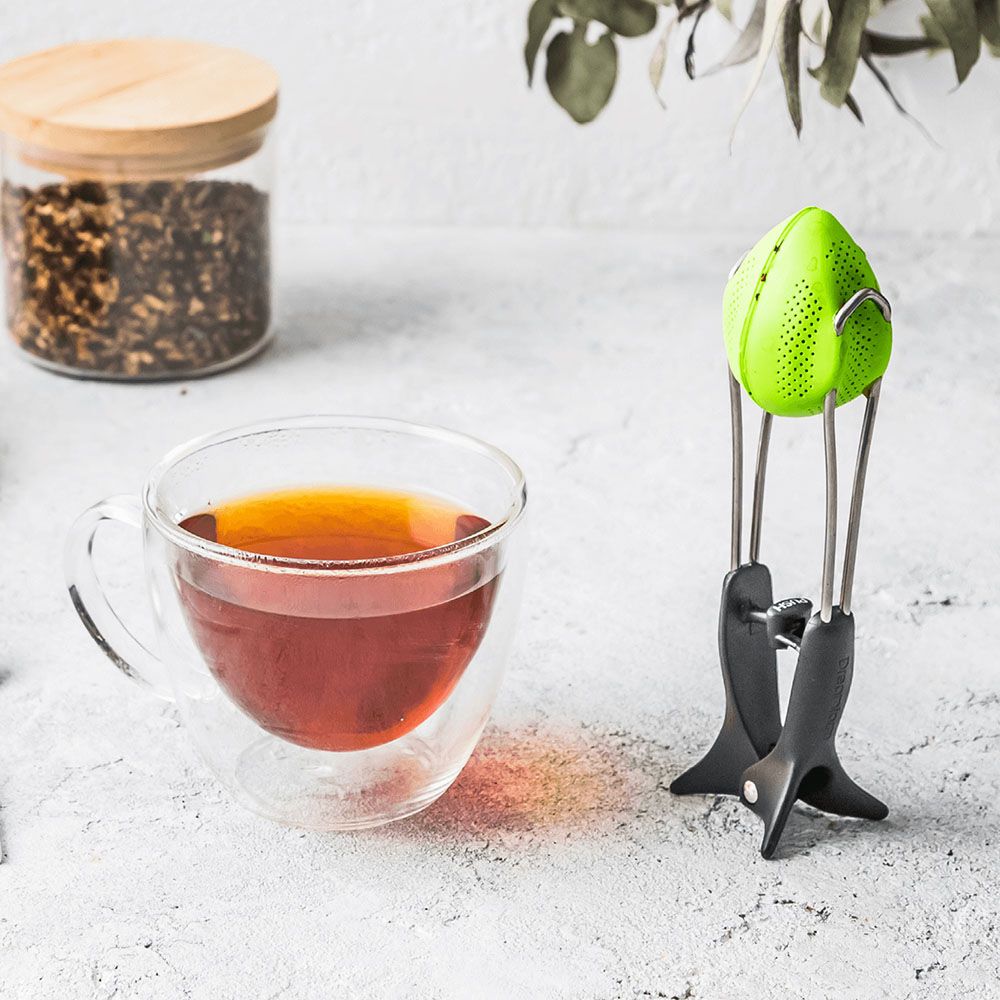 Dreamfarm - Teafu Silicone Tea Infuser, Strainer & Tongs W/ Stand - Green