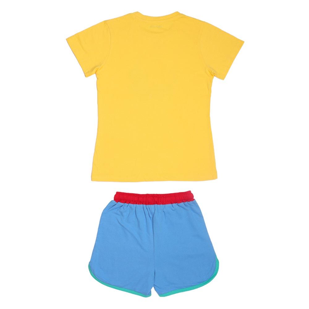 Aiko - 2pc-Set - Kids Short Sleeve T-Shirt W/Shorts - Yellow