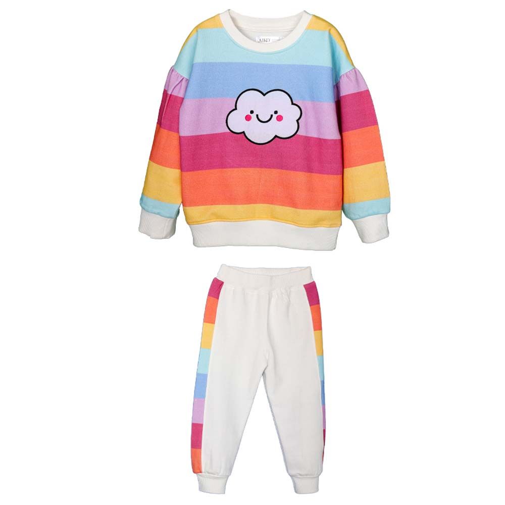 Aiko - 2pc-Set - Infant Sweat Top & Joggers - Rainbow