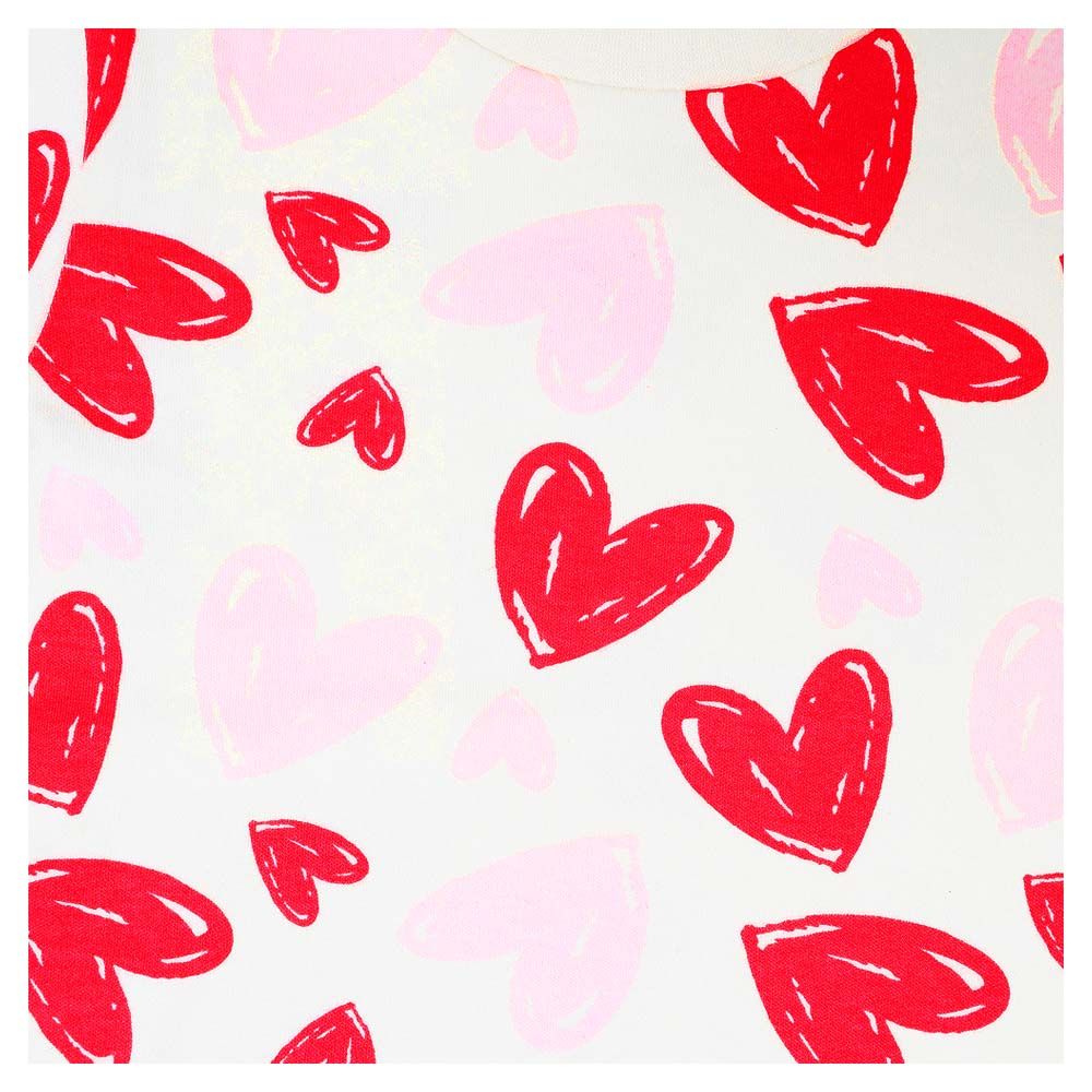 Aiko - 2pc-Set - Girls Heart Print T-Shirt & Pyjama