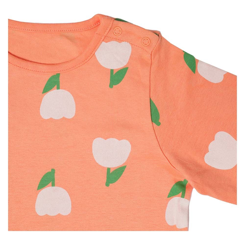 Aiko - 2pc-Set - Kids Cute Print T-Shirt & Pyjama - Orange