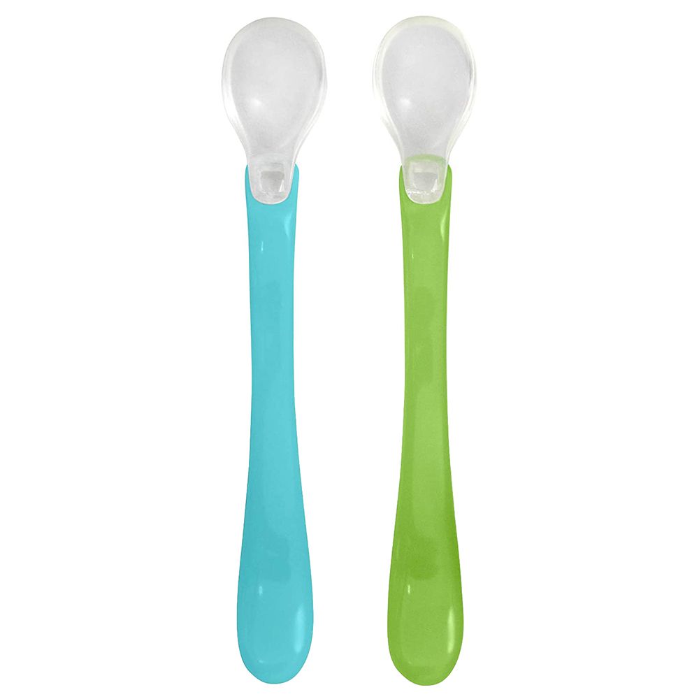 Green Sprouts - Learning Plate & Feeding Spoons - Aqua