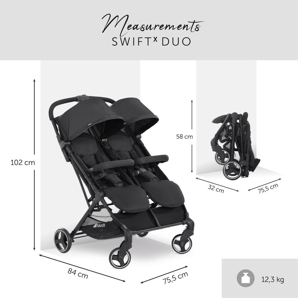 Hauck - Swift X Duo Double Stroller - Black