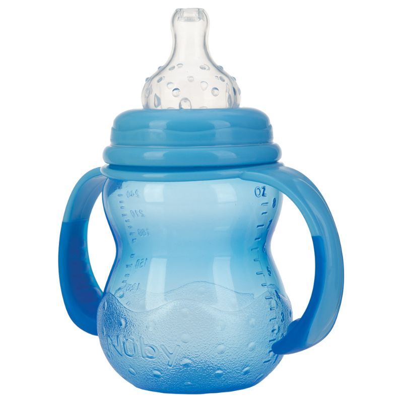 Nuby - Training Bottle With Wide Neck - 240ml ,Blue