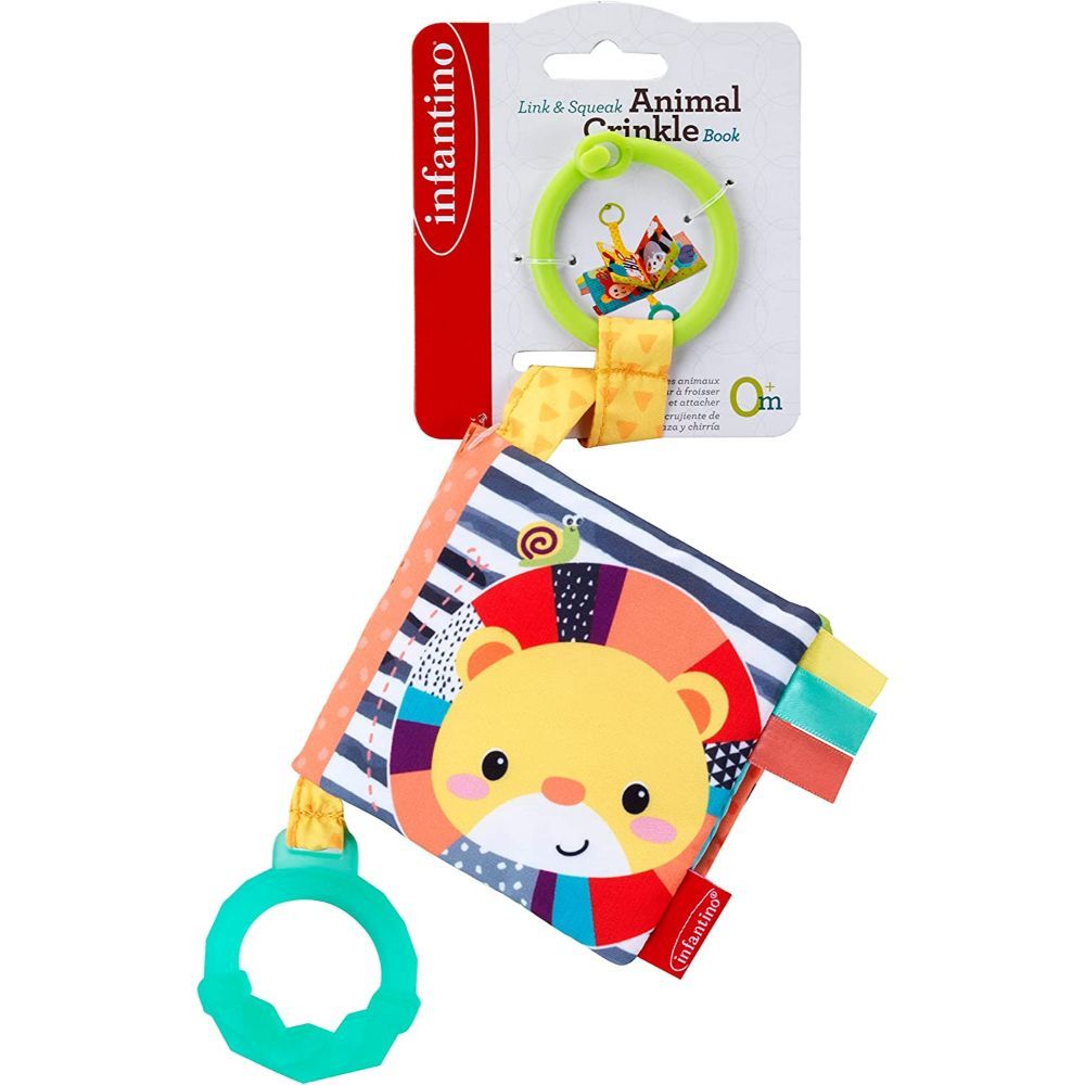 Infantino - Link & Squeak  Animal Crinkle Book