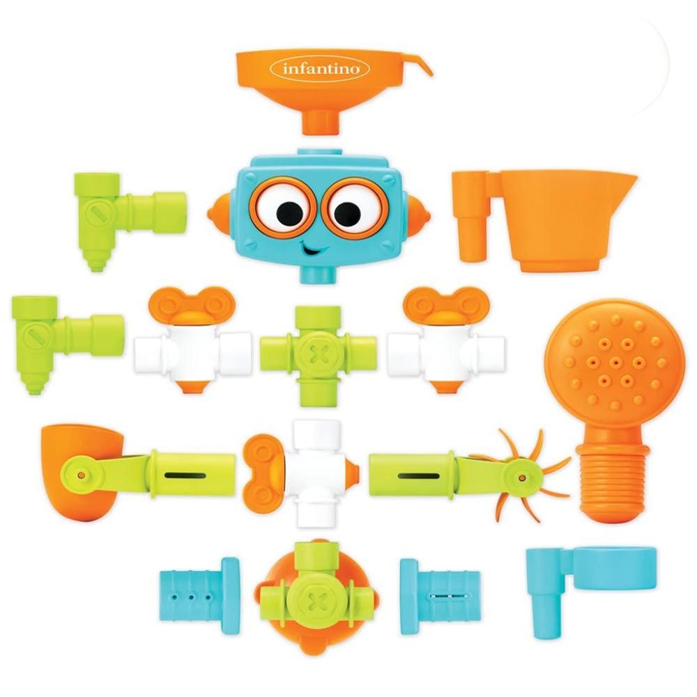 Infantino - Sensory Plug & Play Robot Plumber Set 16pcs