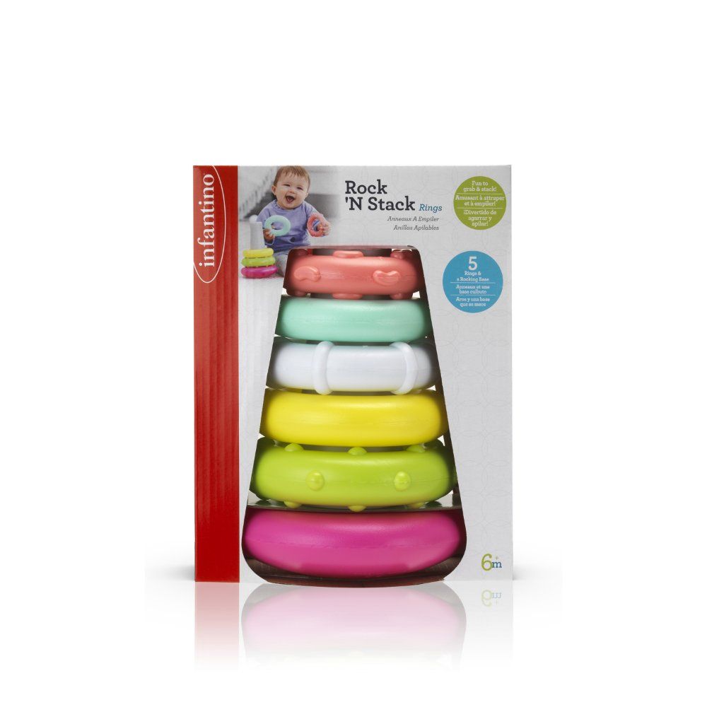 Infantino - Rock N Stacking rings - Toys For Baby - 5 Pcs