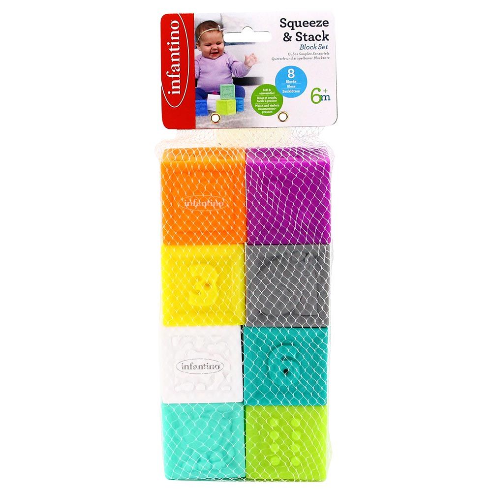 Infantino - Squeeze & Stack Block Set - 8pcs 