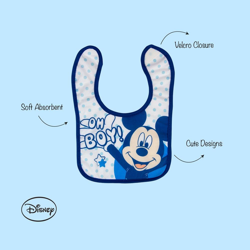 Disney - Mickey Cotton Bibs 3pcs - Blue