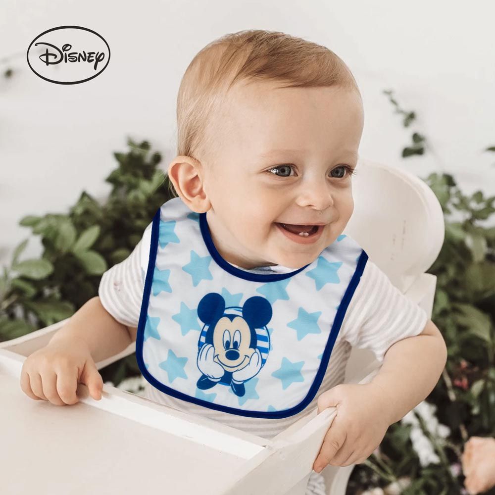 Disney - Mickey Cotton Bibs 3pcs - Blue