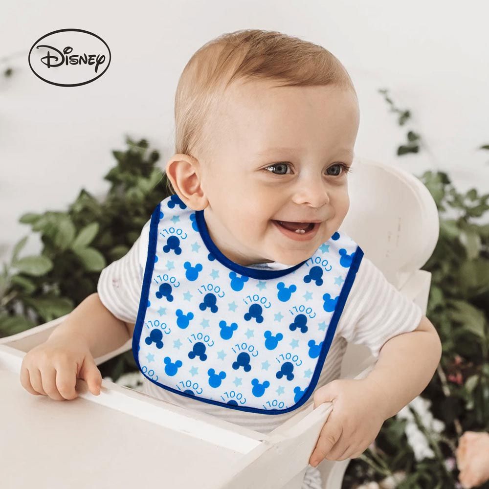 Disney - Mickey Cotton Bibs 3pcs - Blue