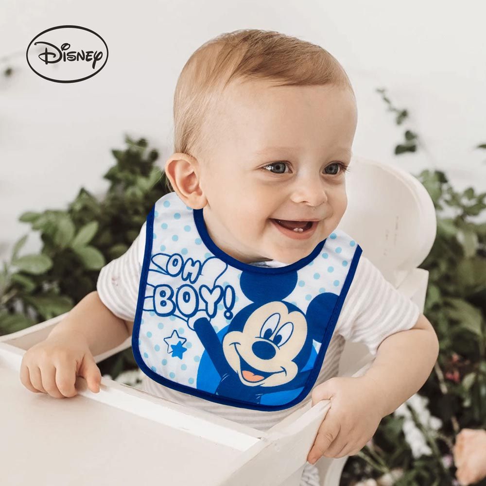 Disney - Mickey Cotton Bibs 3pcs - Blue