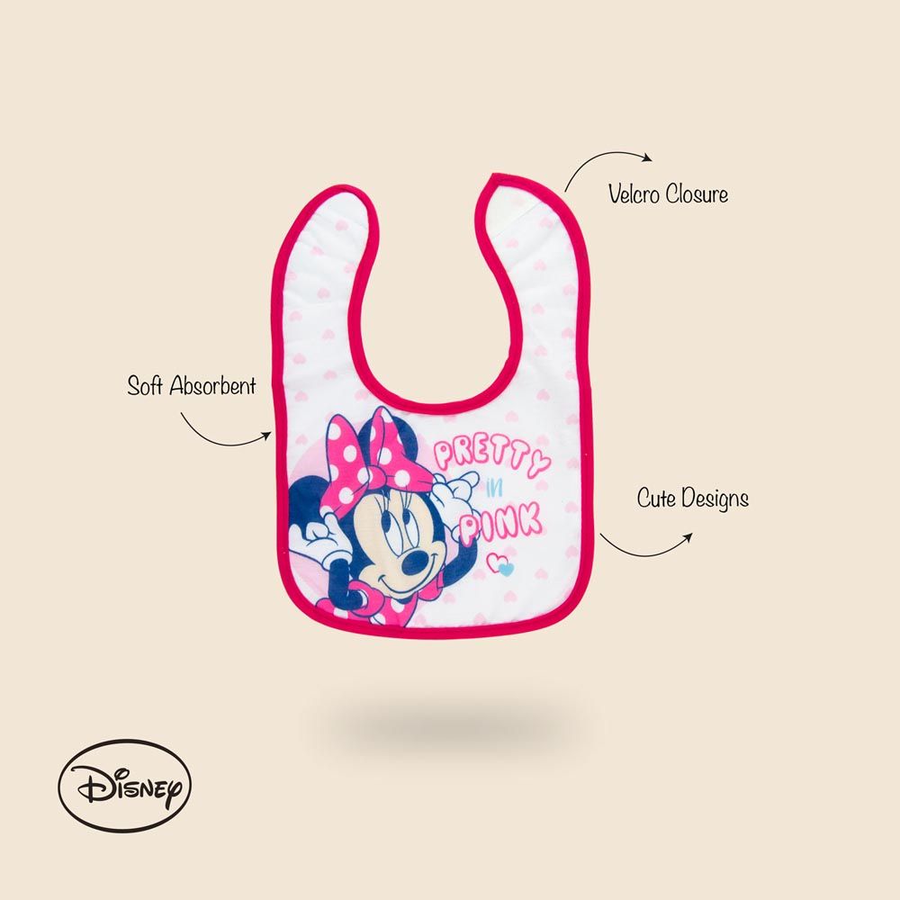 Disney - Minnie Cotton Bibs 3pcs - Pink