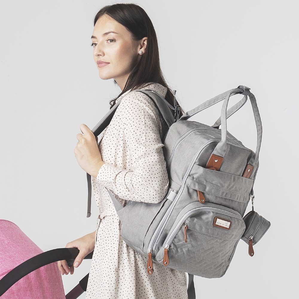 MOON - Kary Me Diaper Bag Backpack - Light Grey