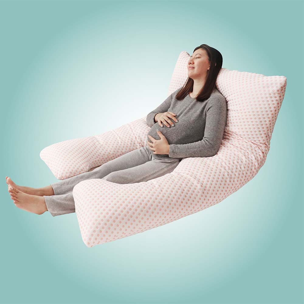 MOON - Full Body Pregnancy U-Shaped Pillow - Pink