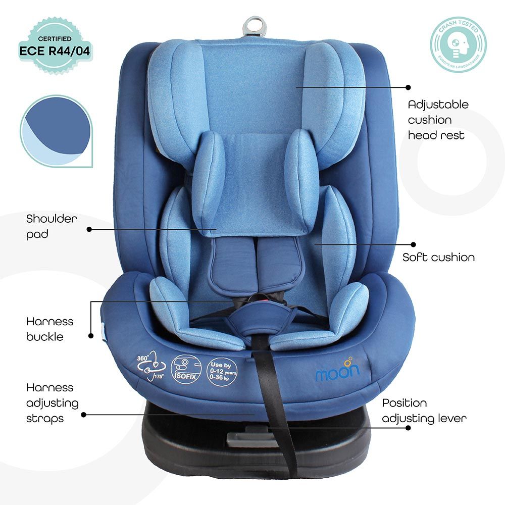 MOON - Rover Baby Car seat Group:0+/I/II/III - Blue