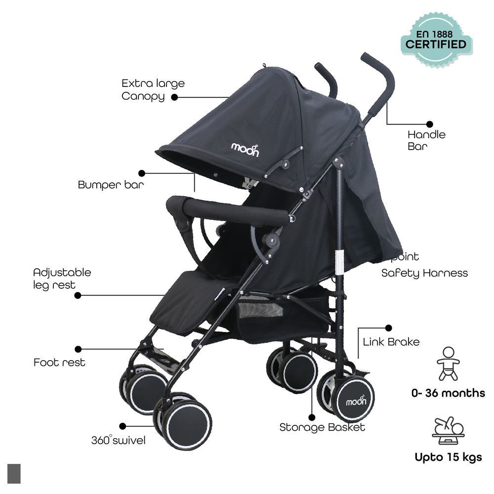 Moon - Neo Plus Travel Stroller - Dark Grey