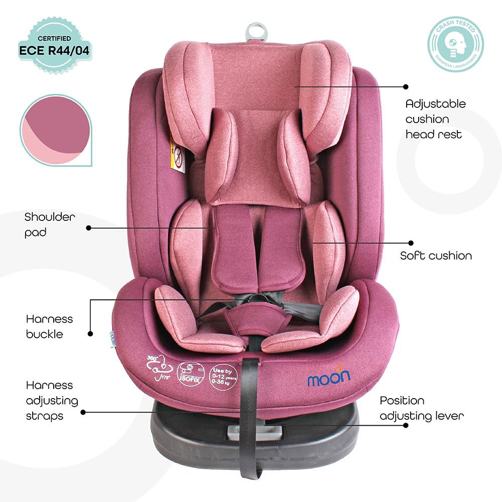 MOON - Rover Baby Car seat Group:0+/I/II/III - Pink