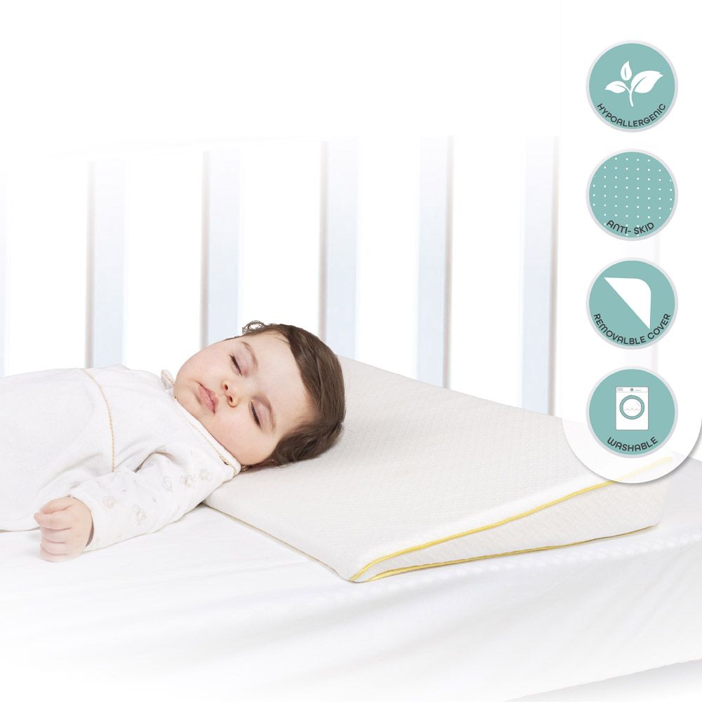 Moon - Organic Universal Crib Wedge Pillow - White