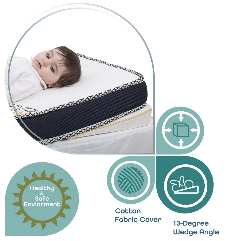 Moon - Organic Universal Crib Wedge Pillow - White