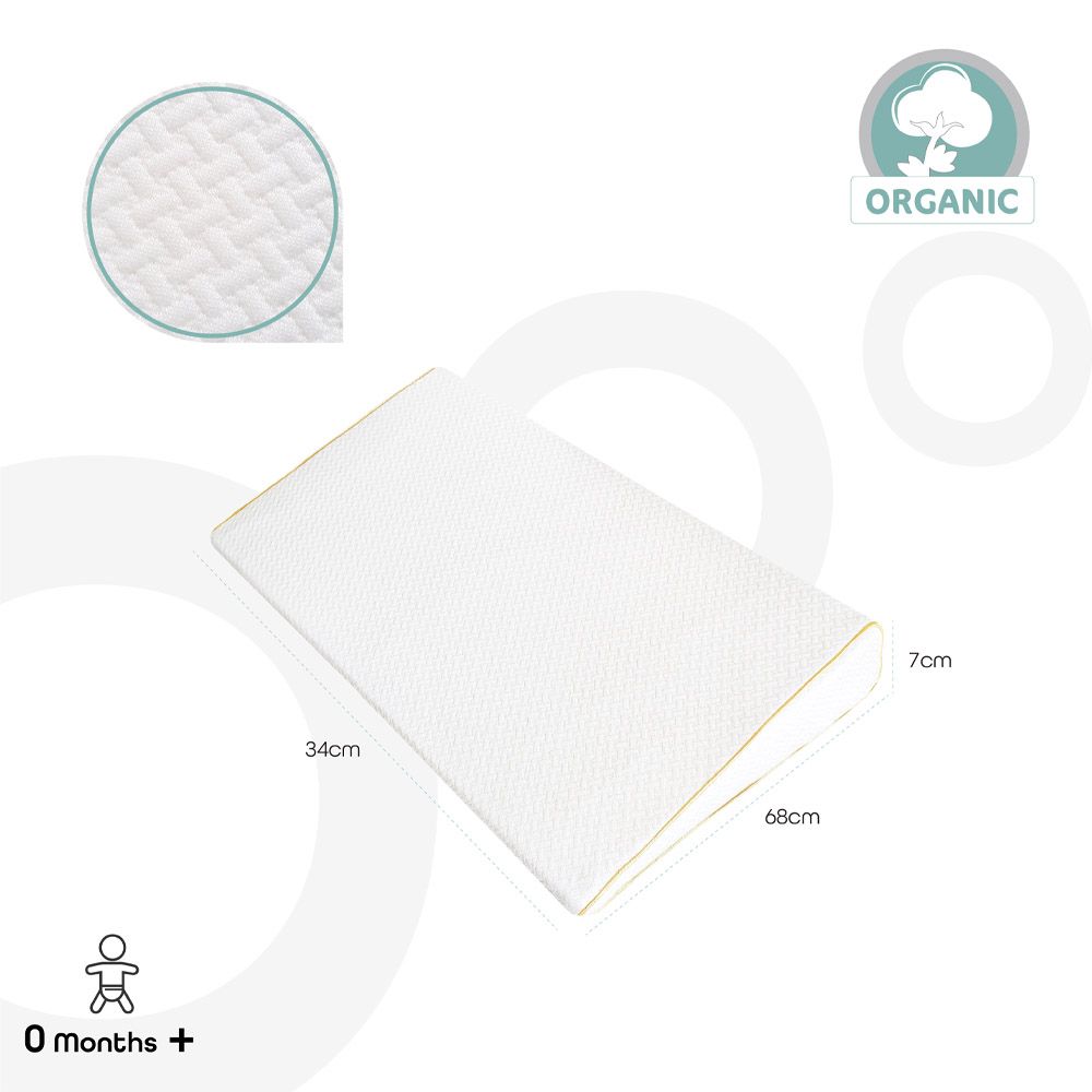 Moon - Organic Universal Crib Wedge Pillow - White