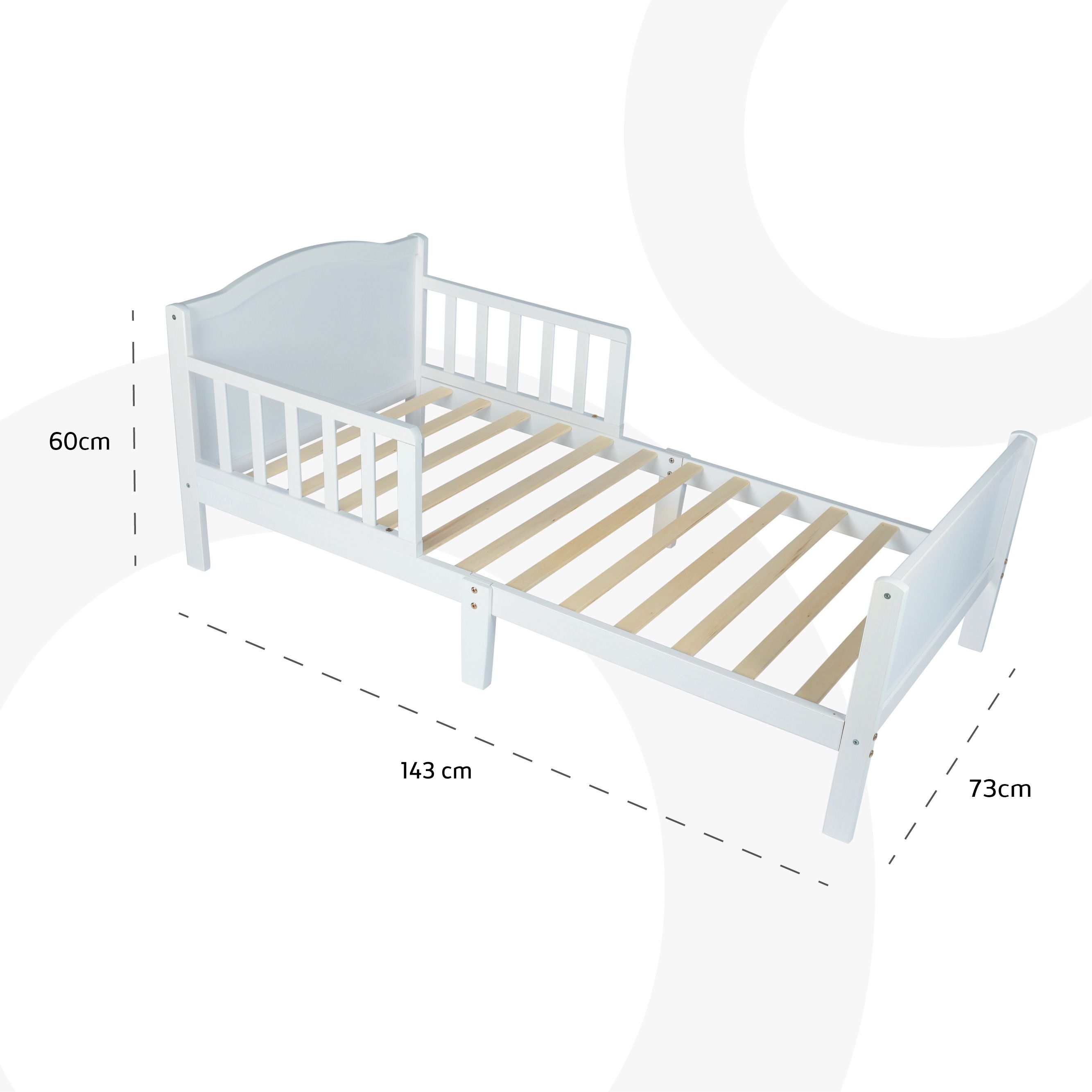 Moon - Wooden Toddler Bed 143x73x60 - Grey