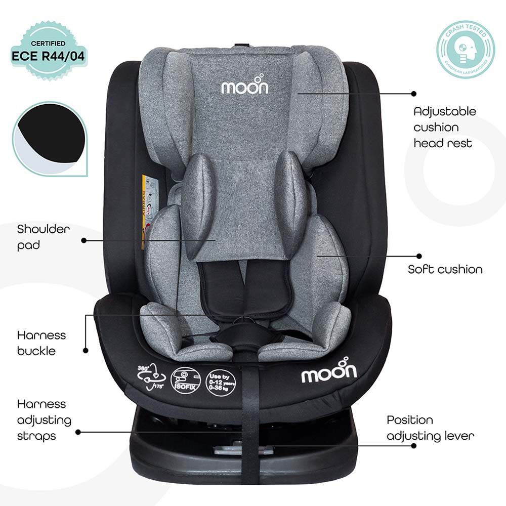 Moon - Rover Baby/Infant Car Seat 360 Degree Rotate - Black