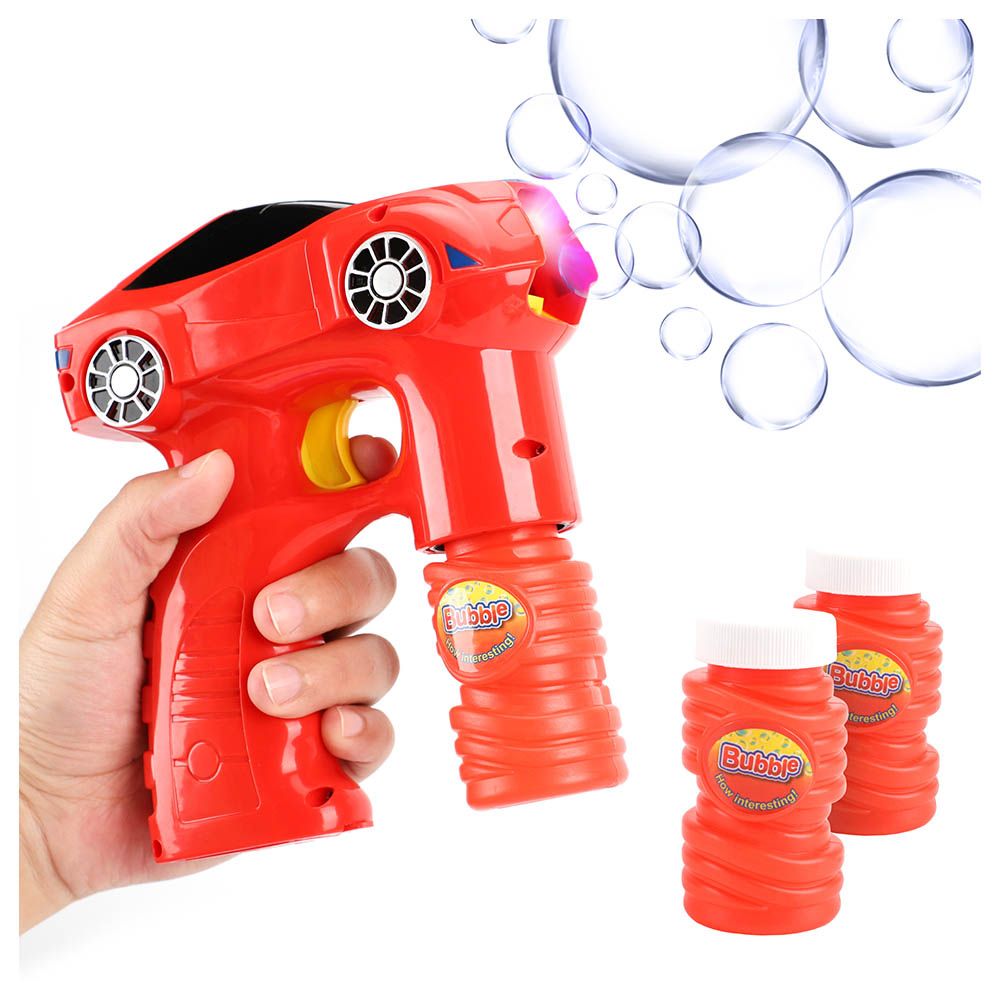 Moon - Raptor Bubble Gun Toy With Light And Music - Red