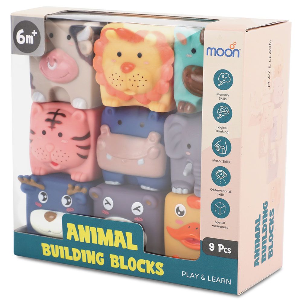 Moon - Animal Building Blocks Educational Toy 9pc-Set