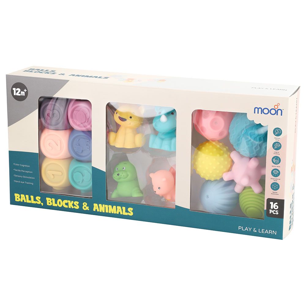 Moon - Baby Educational Cubes With Number Block 16pc-Set