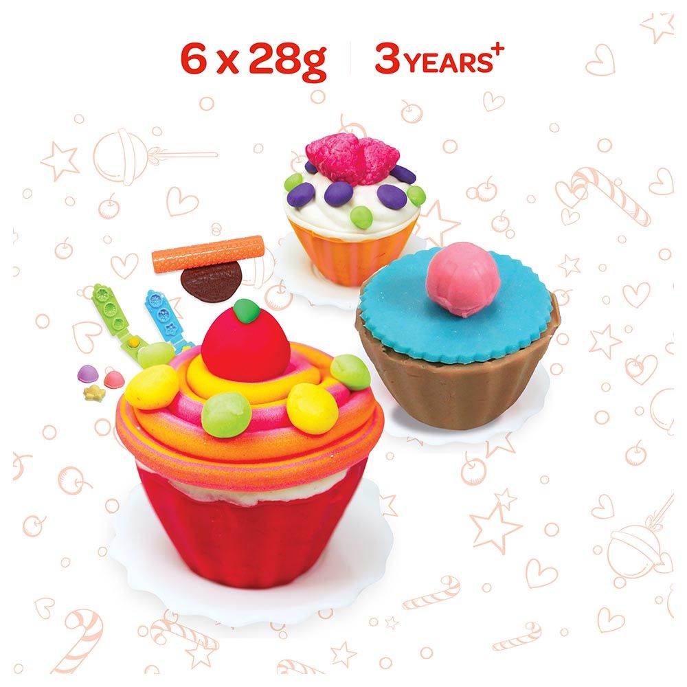 Moon - Dough Creation Cup Cake Set - 6pcs - 28g