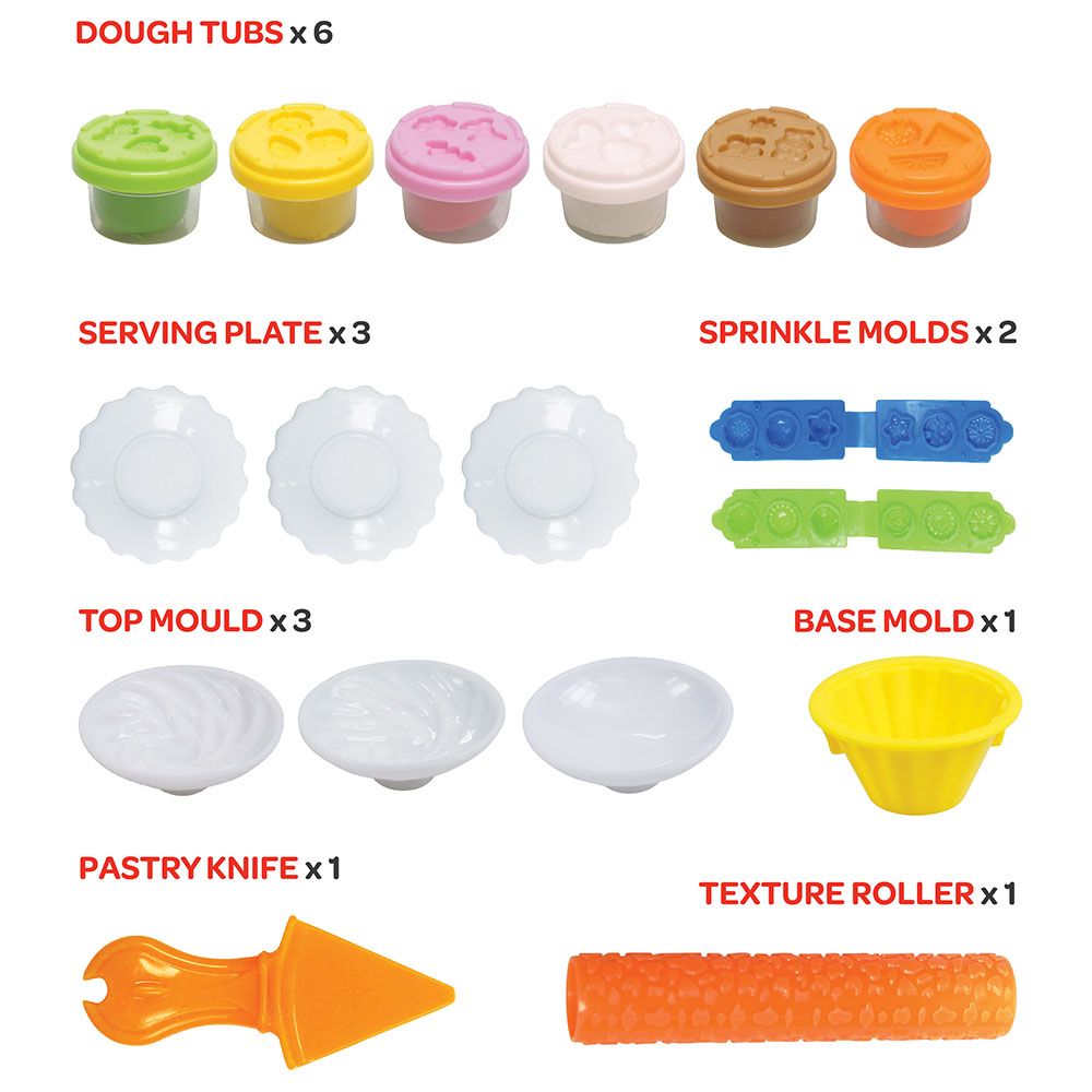 Moon - Dough Creation Cup Cake Set - 6pcs - 28g