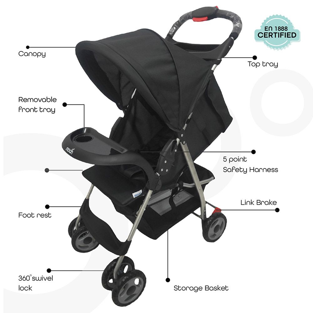 Moon - Baby Stroller - Black