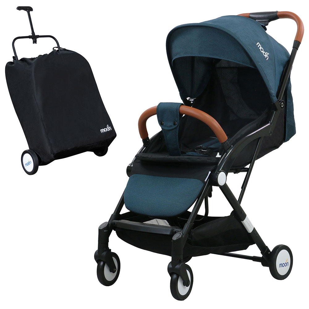 Moon Ritzi Travel Cabin Stroller up to 0 18kg Black Blue Dots Buy at Best Price from Mumzworld United Arab Emirates