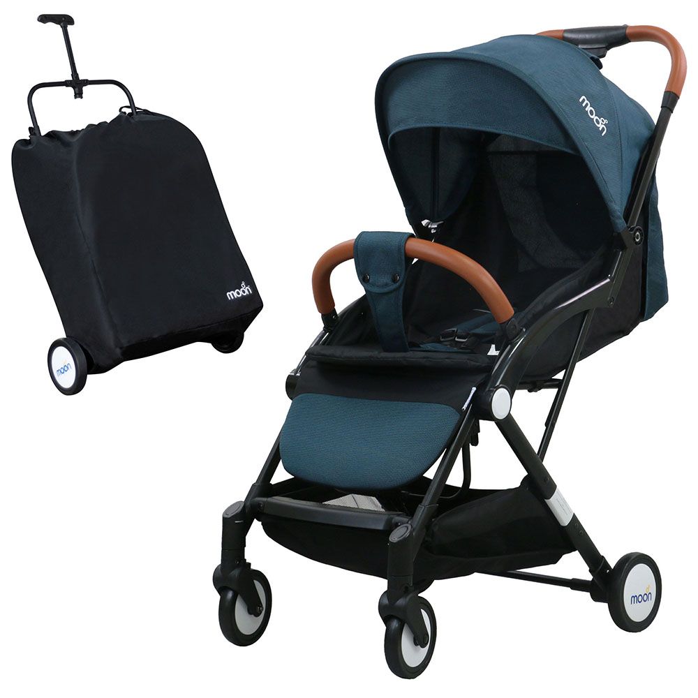 Moon - Ritzi Travel Cabin Stroller (up to 0-18kg)- Black/Blue Dots 
