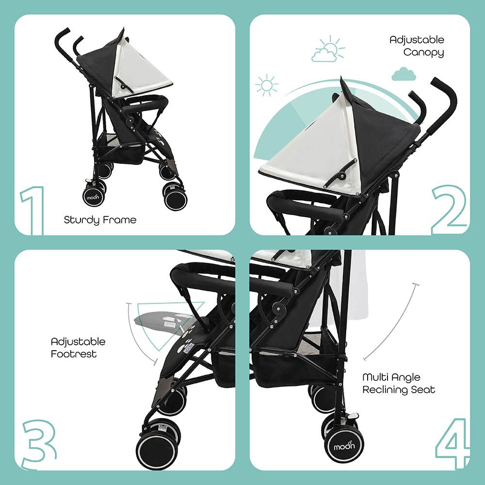 Moon - Safari Character Baby Umbrella Stroller - Panda