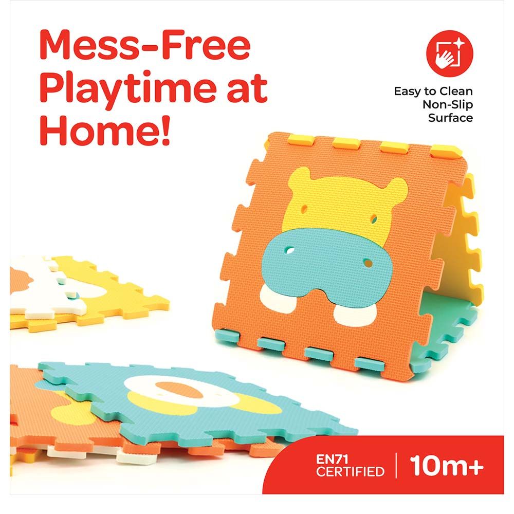 Moon - Puzzle Activity Floor Mat - Animal World - 9pcs