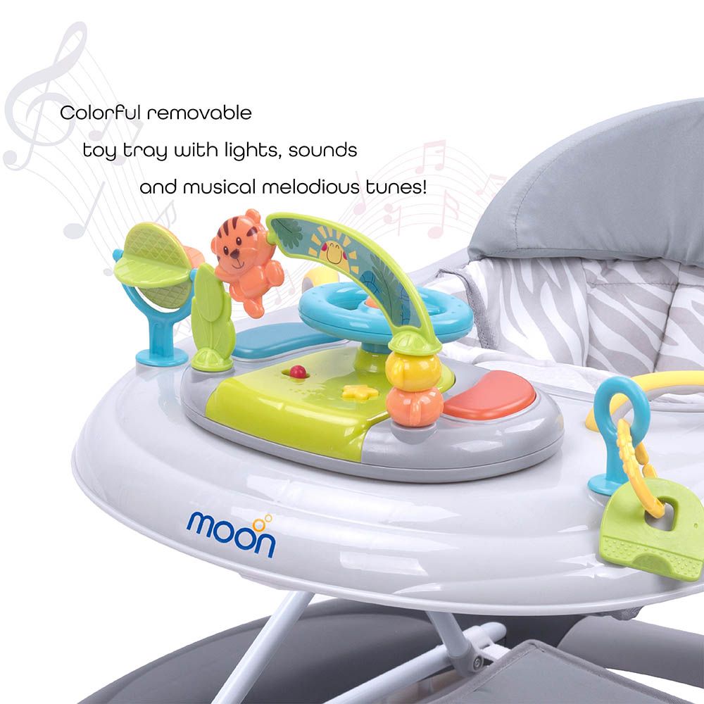 Moon - Crusie 4-in-1 Walker W/ Music Box - Grey