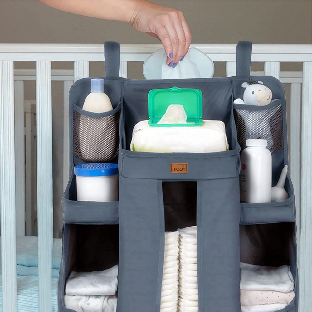 Moon - Baby Crib Organizer - Light Grey