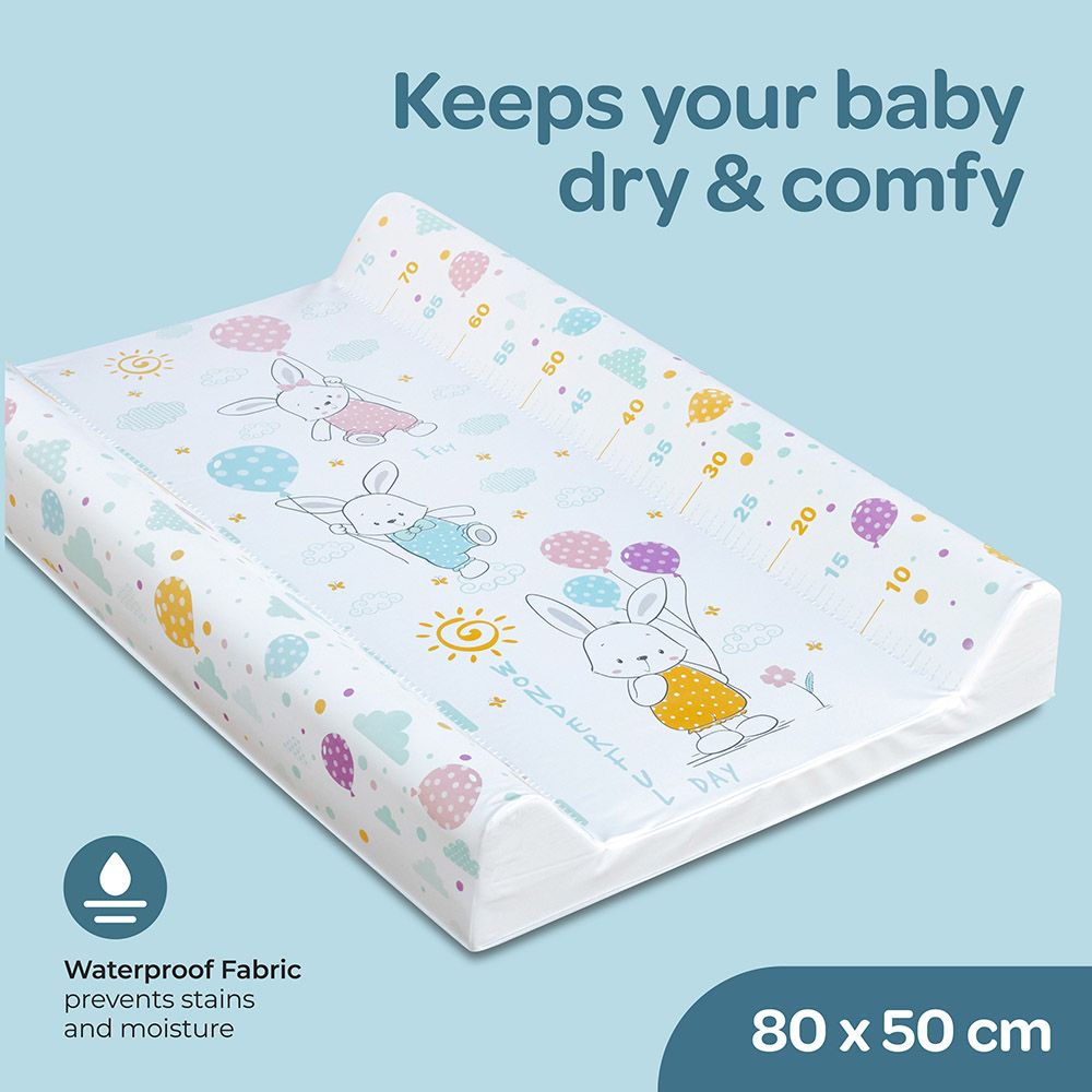 Moon - Waterproof Changing Mat - Flying Rabbits - 80x50x10 cm