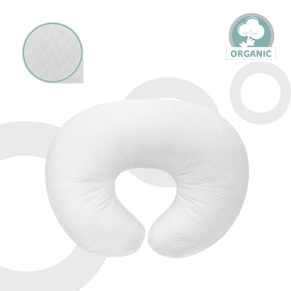 Moon - Organic Feeding/Baby Support Pillow - White