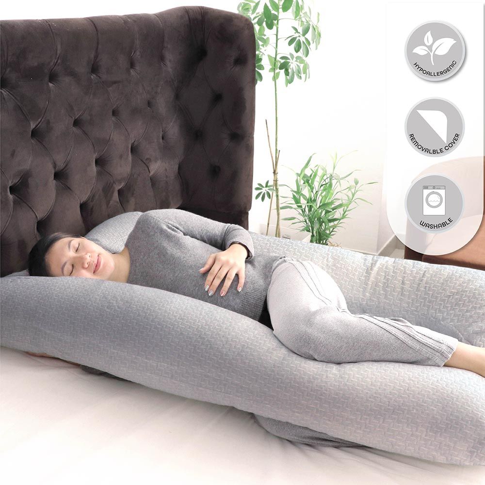 Moon - Bamboo U Shaped Pillow 100 x 25 x 152 cm - Grey