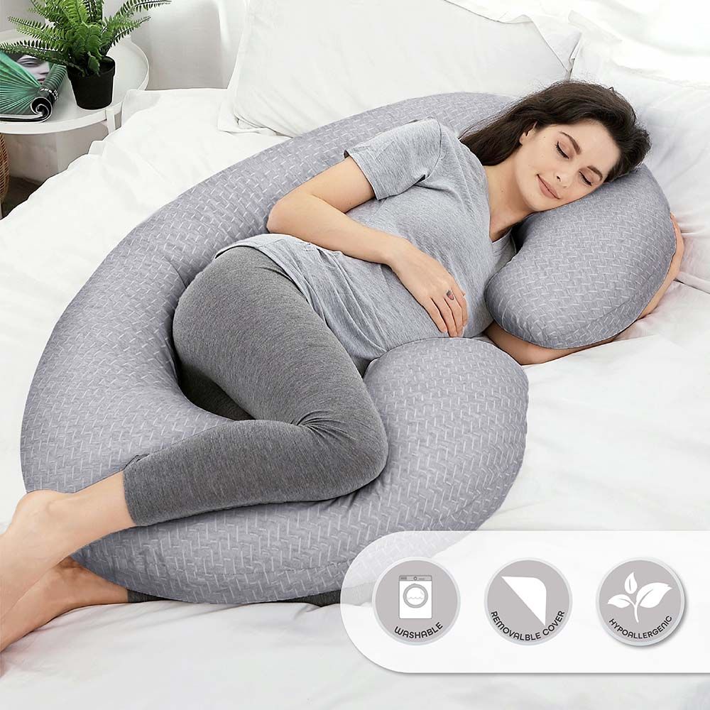 Moon - Bamboo Maternity C-Shape Pillow - Grey